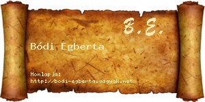 Bódi Egberta névjegykártya